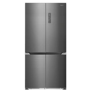 Side by side Samus S4DX-650NFE, 505 litri, clasa E, inaltime 190.2 cm, Full No Frost, Multi Climate System, Slot-in, afisaj LCD, lumina interioara LED, picioare reglabile, argintiu