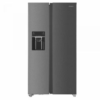 Side by side Samus SSX-670NFIDE, 513 L, Full No Frost, Afisaj LCD, Dozator apa si gheata, Clasa energetica E, Inox laterale argintii