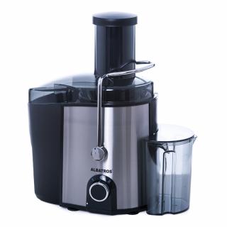 Storcator de fructe si legume Albatros NATUREMIX 1000,1000 W,pahar pentru suc 0.75 l,rezervor colectare resturi 1.6 l,2 trepte de vitezA, zA ƒ,Negru   Inox