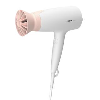 Uscator de par Philips BHD300 00, 1600W, accesoriu Thermo Protect, 3 setari de viteza temperatura, Alb Roz