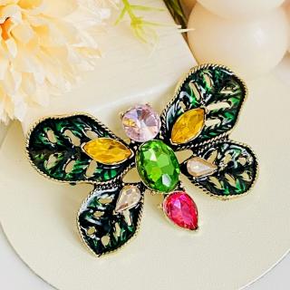 Brosa Fluture Verde Smarald