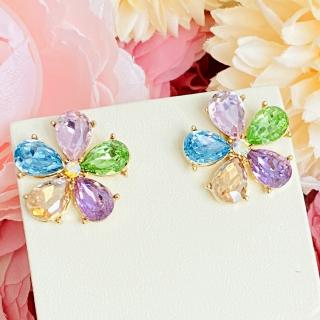 Cercei Flori Cristale Colorate