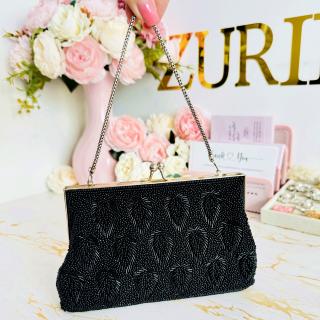 Geanta Vintage Margelute Negre