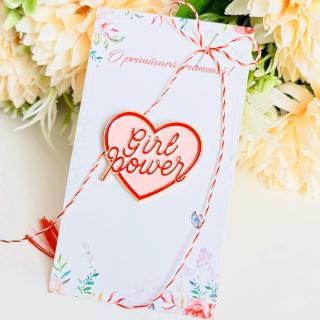 Martisor Brosa Pin Inima Girl Power