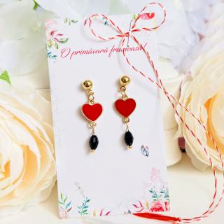 Martisor Cercei Inimi Rosii