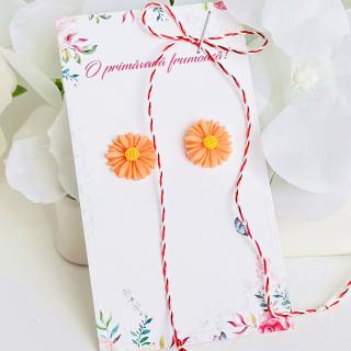 Martisor Cercei Mini Margarete Portocalii