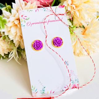 Martisor Cercei Mini Trandafiri Mov