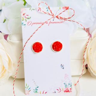 Martisor Cercei Mini Trandafiri Rosii