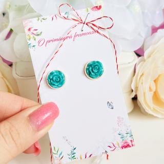 Martisor Cercei Mini Trandafiri Turcoaz