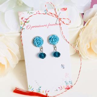 Martisor Cercei Trandafiri Albastri