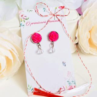 Martisor Cercei Trandafiri Fuchsia