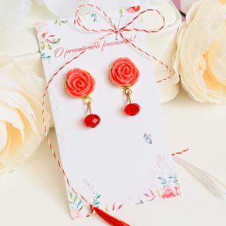 Martisor Cercei Trandafiri Roz Somon