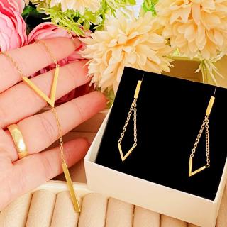 Set Colier  Cercei Gold V - Otel Inoxidabil