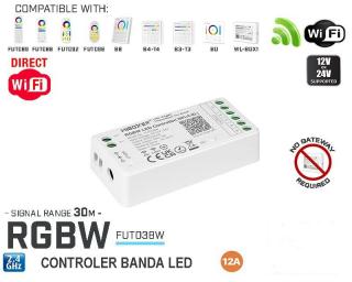 Controler RGBW 12V-24VDC 12A WiFi FUT038W