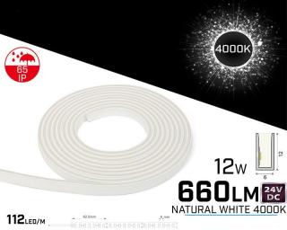 Neon LED 6x12mm ,   24V ,   12W ,   4000K ,   IP65 ,   660lm ,   Ra80
