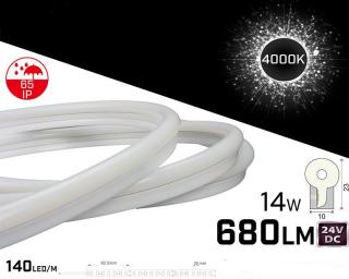 Neon LED PRO 10x23mm ,   24V ,   14W ,   4000K ,   IP65 ,   680lm