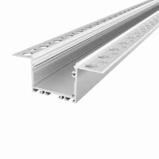 Profil Aluminiu LED argint anodizat GK22-7 Dispersor opal 2M