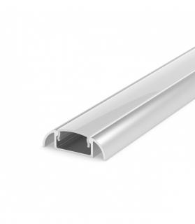 Profil Aluminiu LED argint anodizat P2-1 Dispersor opal 2M