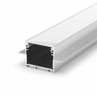 Profil Aluminiu LED argint anodizat P22-2 Dispersor opal 2M
