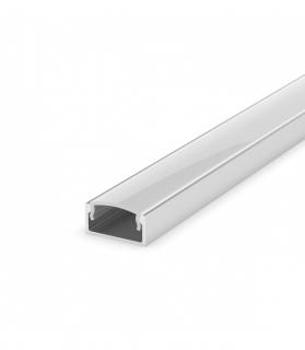 Profil Aluminiu LED argint anodizat P4-1 Dispersor opal 2M