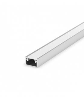 Profil Aluminiu LED argint anodizat P4-2 Dispersor opal 2M