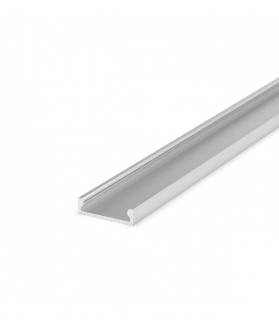 Profil Aluminiu LED argint anodizat P4-3 Dispersor opal 2M