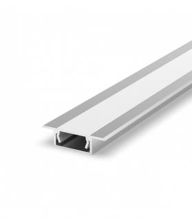 Profil Aluminiu LED argint anodizat P6-2 Dispersor opal 2M