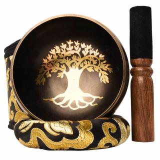 Bol Tibetan Cantator 9.5 cm model arborele vietii Setul complet pentru meditatie si vindecare Relaxare profunda si echilibru energetic