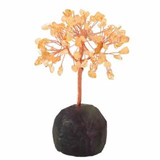Copacel 12 cm din cristale semipretioase Citrin si baza de Fluorit - Aduce prosperitate, succes, echilibru mental