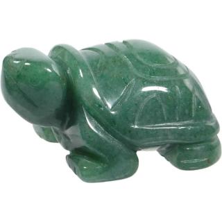 Figurina broasca testoasa 4 cm de cristal semipretios Aventurin verde-  Sculptura din piatra vindecatoare reiki de buzunar pentru decor, colectie