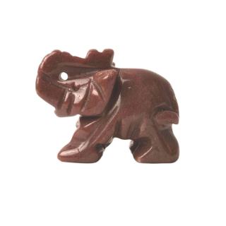 Figurina elefant din piatra semi-pretioasa Cristal capsuna sculptata manual - Statuie din cristale vindecatoare Reiki de buzunar pentru meditatie, pace