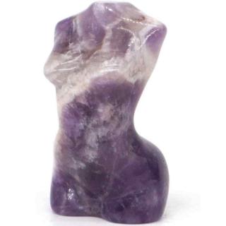 Forma bust femeie din cristal natural Ametist 4 cm sculptat manual