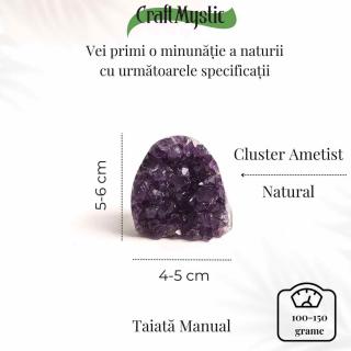 Geoda de ametist natural, taiata manual ,   Protectie si echilibru
