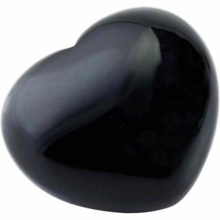 Inimioara cristal Obsidian Negru 4 cm si saculet satin inclus - pentru protectie, stabilitate si armonie