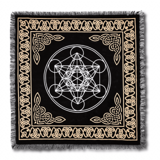 Panza Sacra pentru Altar Magic 46x46 cm  - Design Cubul lui Metatron - Promoveaza Echilibrul si Protectia Spirituala