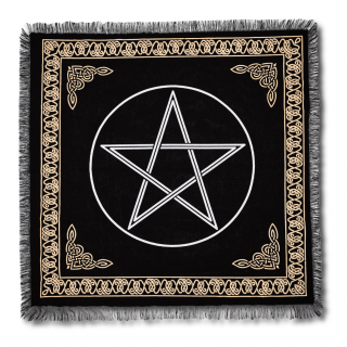 Panza Sacra pentru Altar Magic - Design Pentagram Auriu - Promoveaza Protectia si Echilibrul Energetic