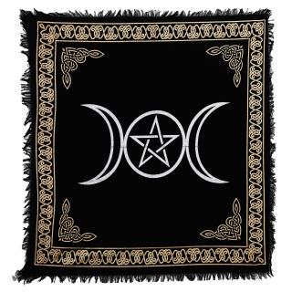 Panza Sacra pentru altar magic - Design Pentagrama Triple Moon - Vrajitorie Tarot Wiccani Spiritualitate