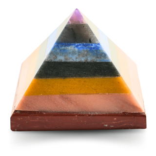 Piramida 80mm din Pietre Naturale Semipretioase pentru Cele 7 Chakre