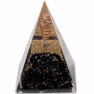 Piramida Orgonica 10 cm cu Turmalina Neagra - Cristal - Echilibrare Chakra - Generator de Energie Orgonica - Protectie impotriva E-misiilor ,   Cristal Vindecator - Meditatie - Yoga