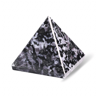 Piramida Sculptata Manual 60mm din Piatra Merlinit Mistic sau Indigo Gabbro Natural