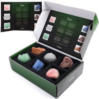 Set cadou cu cristale naturale pentru zodia Taur, cristale vindecatoare cu semne zodiacale, horoscop, astrologie, cadou perfect pentru zi de nastere.