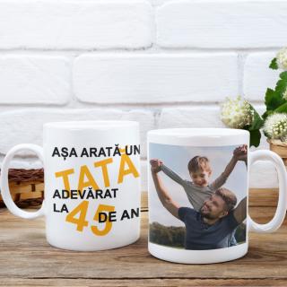 Cana personalizata tata cu poza si varsta