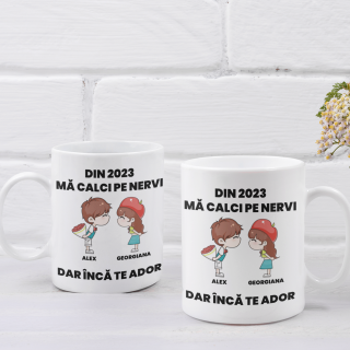 Set doua cani personalizate Ma calci pe nervi