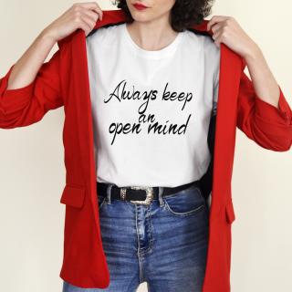 TRICOU MOTIVATIONAL ALWAYS KEEP AN OPEN MIND