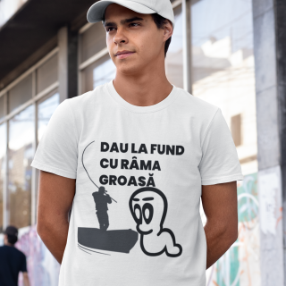 Tricou pentru pescari Dau la fund cu rama groasa