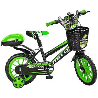 Bicicleta copii, roti 15  , negru verde, 4-6 ani