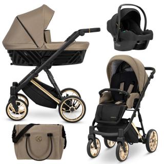 Carucior 3 in 1 Ivento - Baby Pram -Gold -Caramel