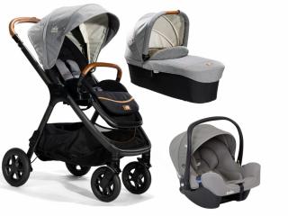 Carucior JOIE multifunctional 3 in 1 Finiti Signature, Carbon cu scoica auto i-snug 2