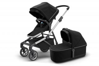 Carucior Thule Sleek + Landou Thule Bassinet Midnight Black