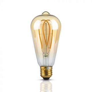 Bec LED Filament Lung 5W E27 Amber ST64 - Lumina Calda